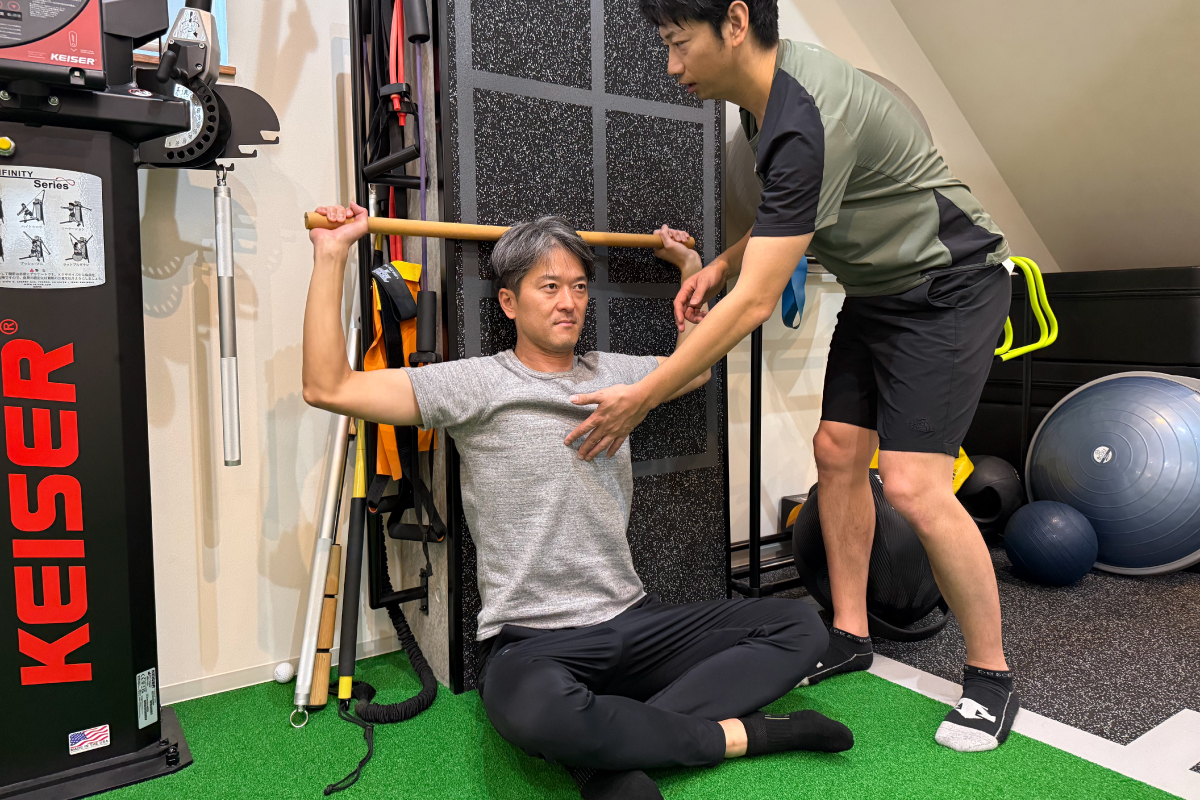 マンツーマンでのコンディショニング風景